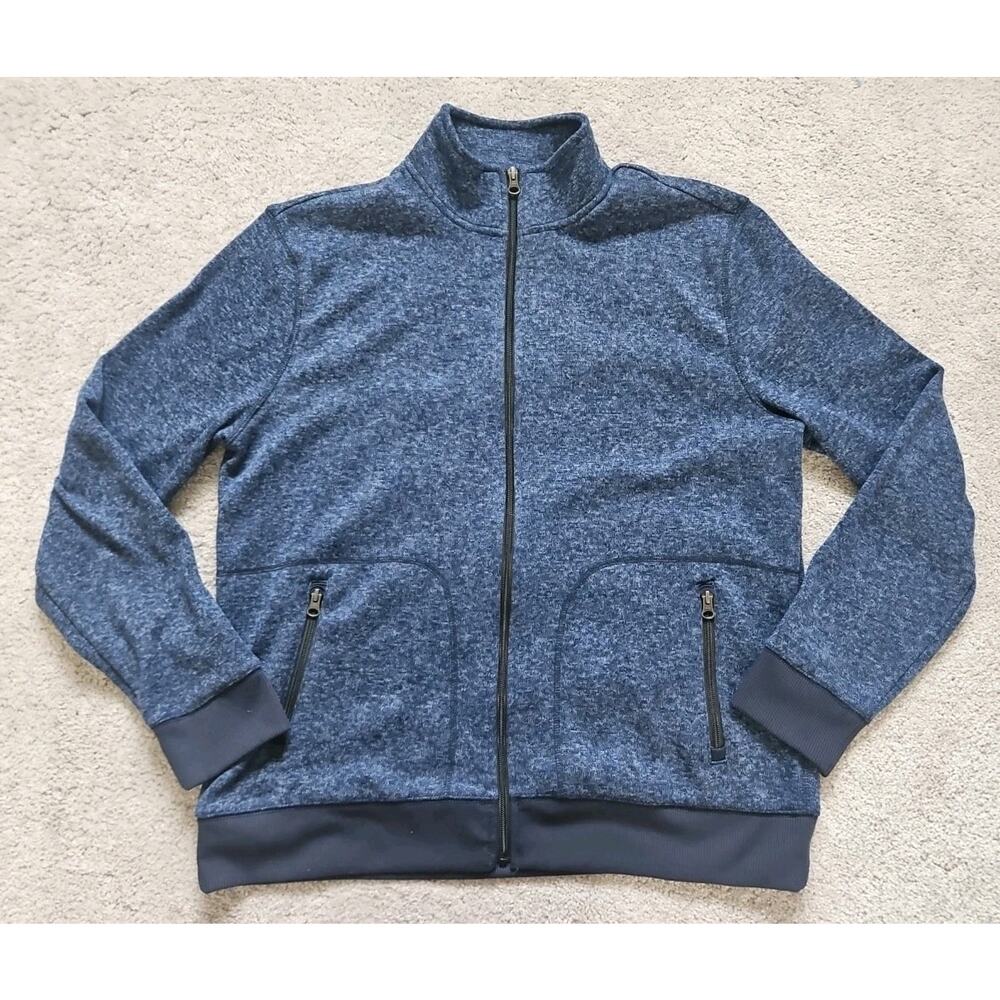 Sonoma Mens Fleece Sweater Jacket Full Zip 2 Exterior Zipper Pocket Size XL